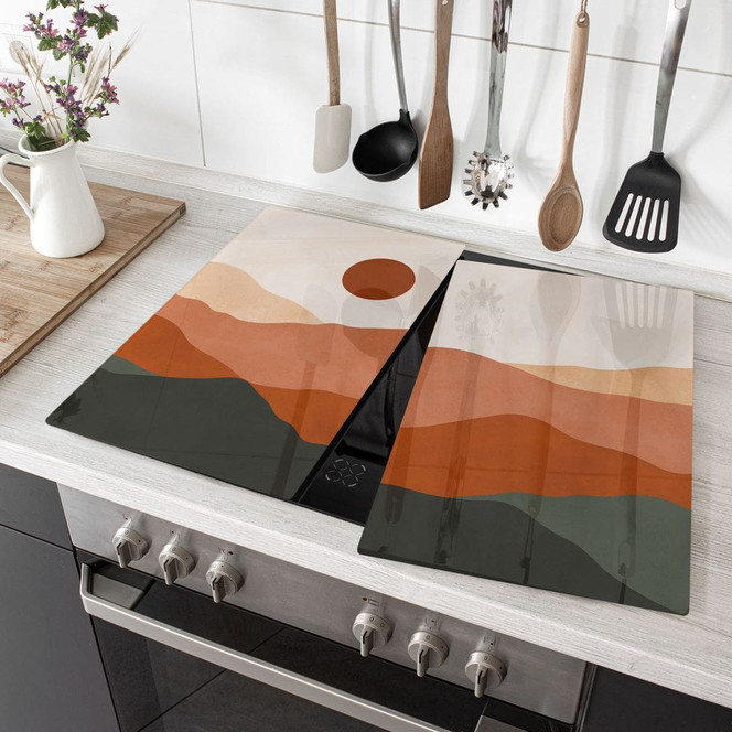 Herdabdeckplatte Berglandschaft - Sanfte Hügel in der Abendsonne - Costa