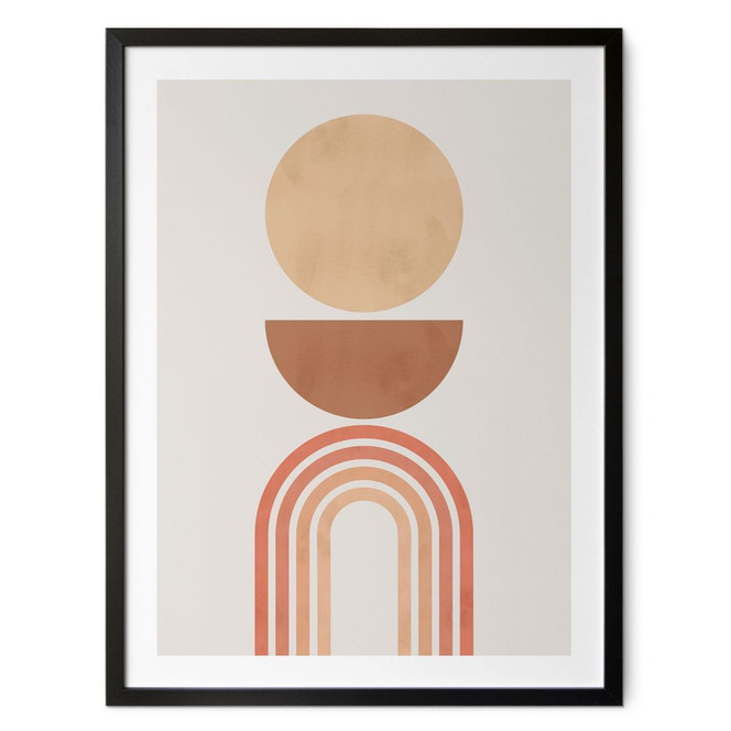 Poster Abstrakte Balance - Retro Bögen und Kreise - Costa