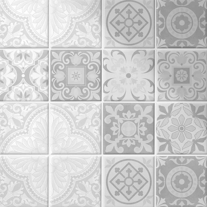 Fliesenaufkleber Ornamente - Betonoptik 02 - 12er Set