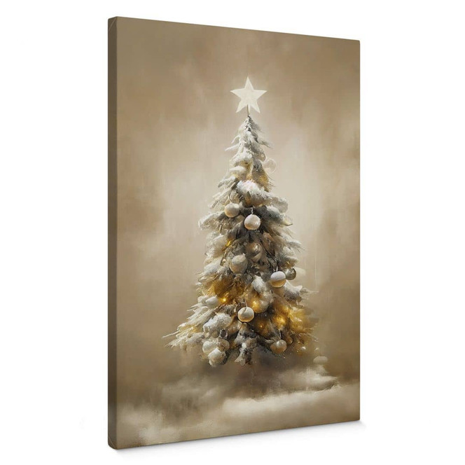 Leinwandbild Goldener Weihnachtsbaum - Treechild - Bild - 1