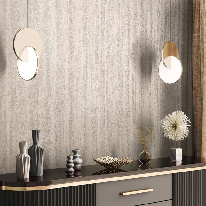 Vliestapete in leicht glänzender Streifenoptik beige Grafisch