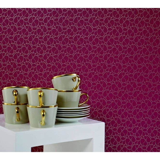 Vliestapete Abstrackt Uni Modern, Romantisch, Shabby Chic in Rot