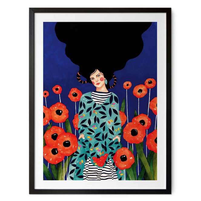 Poster Porträt im Mohnblumenfeld - Hülya