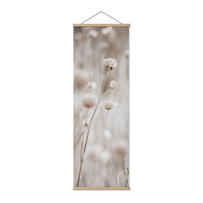 Stoffbild Getrocknete Blüten in sanften Tönen - Annie - Panorama