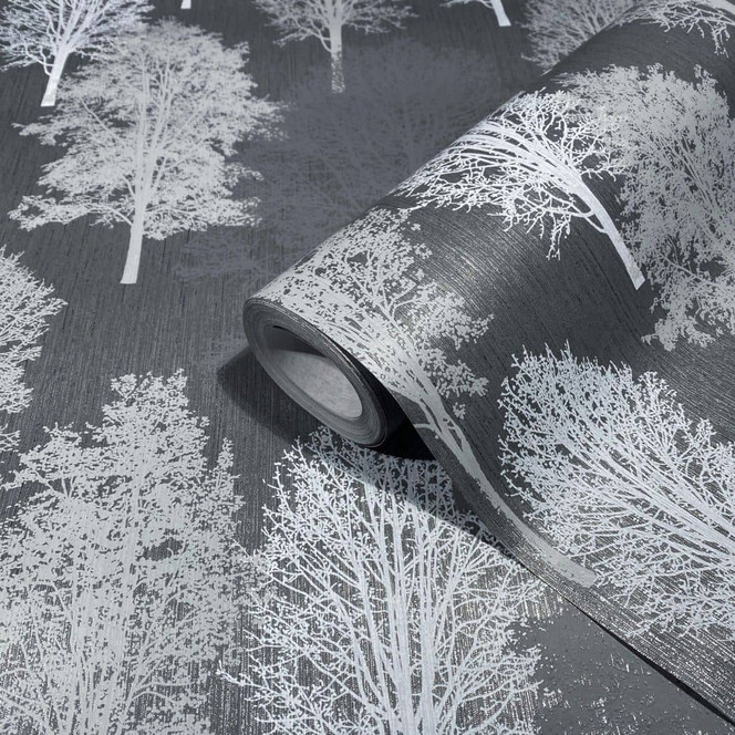 Vliestapete Illustration Modern, Natur in Stahlblau