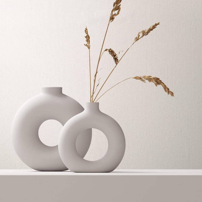 Vliestapete mit leichtem Glanz und feiner Struktur grau Uni