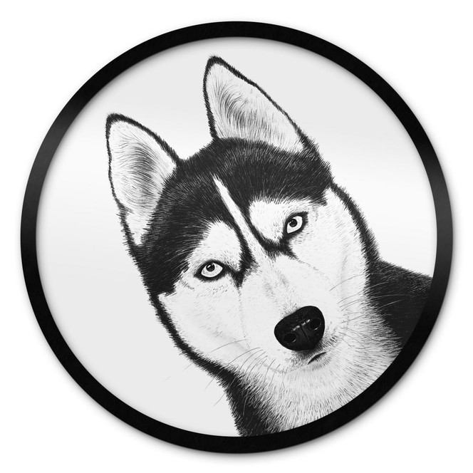Poster Sibirischer Husky - Hundeporträt - Korenkova - Rund