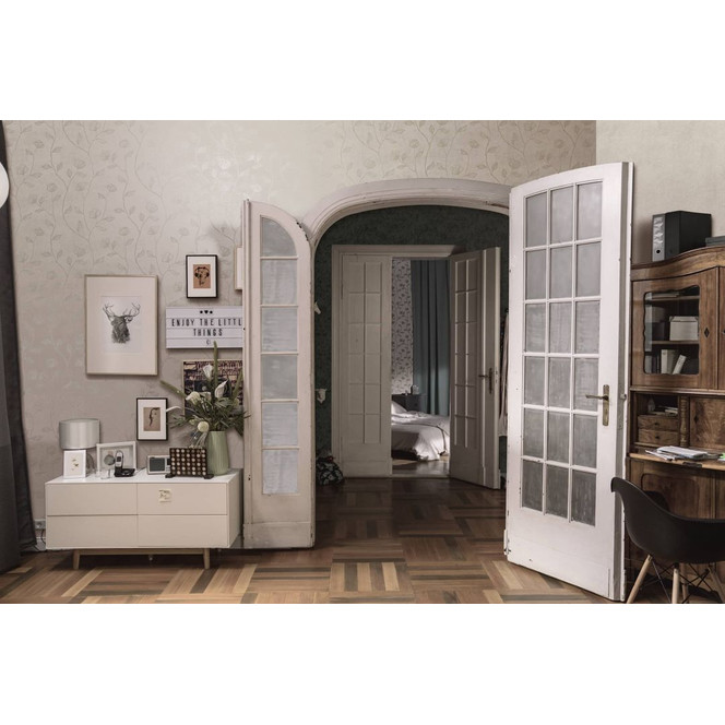 Vliestapete Weiss Floral für Wohnzimmer Schlafzimmer Küche marburg Tapete