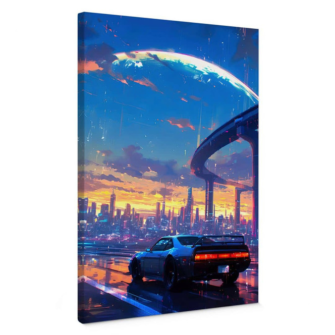 Leinwandbild Autofahrt durch den Regen - Takkar