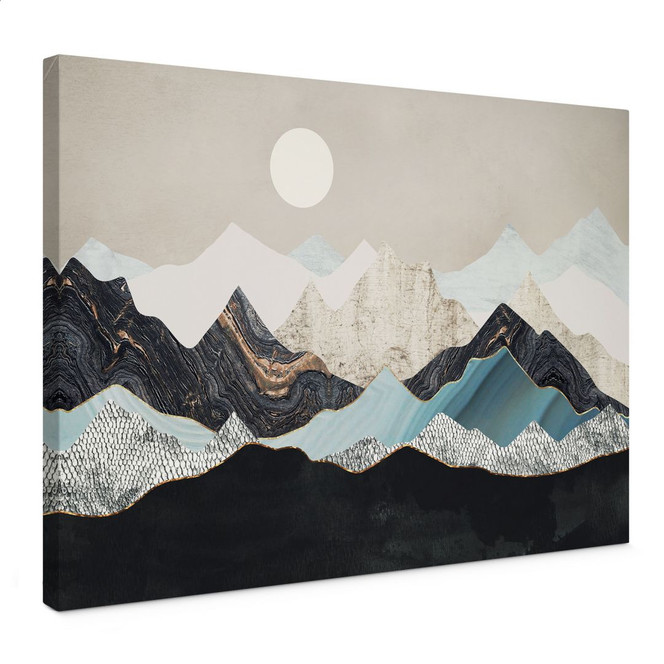Leinwandbild Ruhige Berglandschaft in der Dämmerung - SpaceFrog Designs