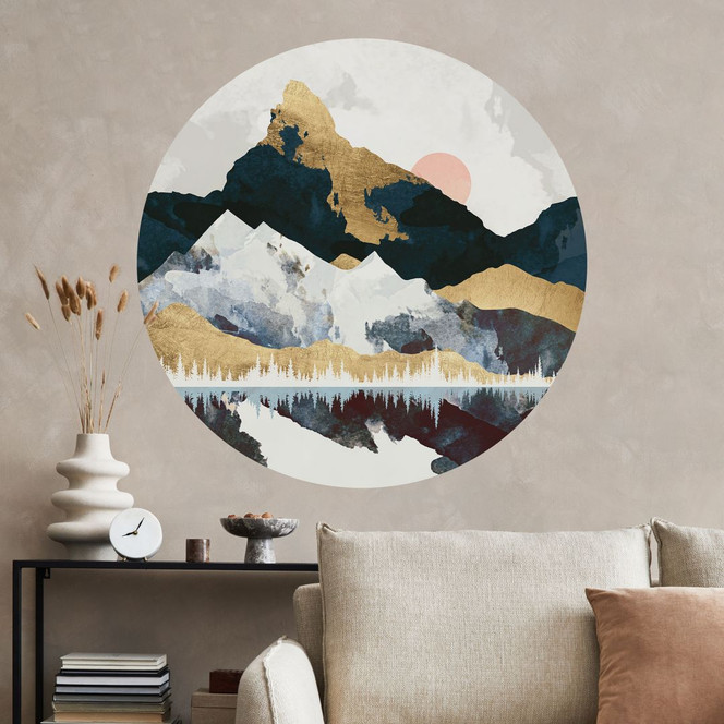 Wandtattoo Reflektion einer Winterlandschaft - SpaceFrog Designs  - Rund