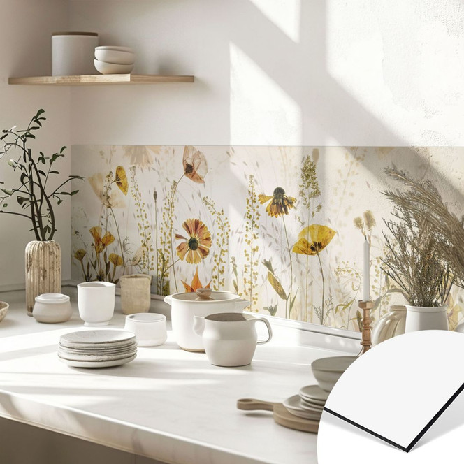 Küchenrückwand Wilde Wiesenblumen im Sonnenlicht - Talen
