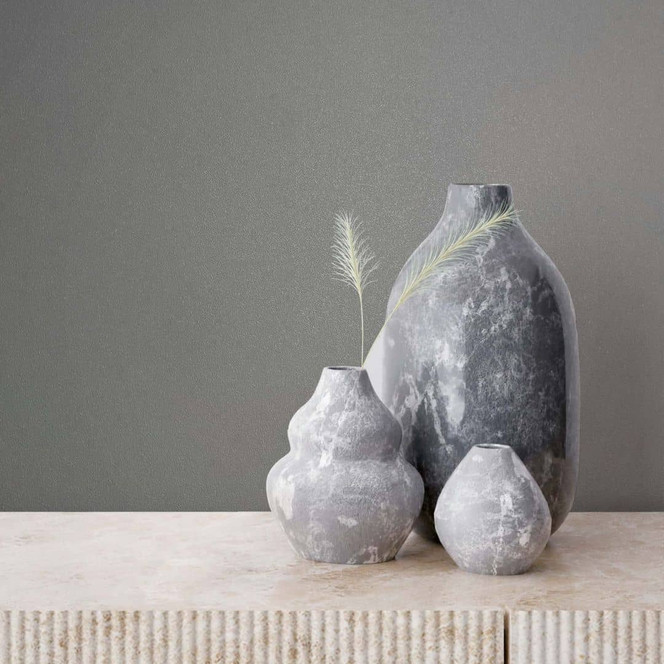 Vliestapete Uni, Struktur Uni Modern matt in Grau