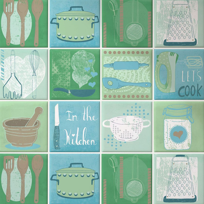 Fliesenaufkleber Loske - In the Kitchen - 12er Set