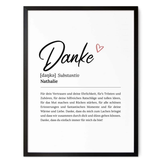 Personalisiertes Poster Definition - Danke