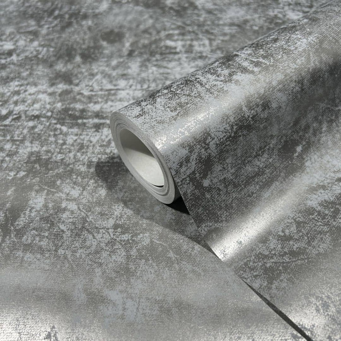 Vliestapete Uni Modern, Klassisch, Opulent in Silber