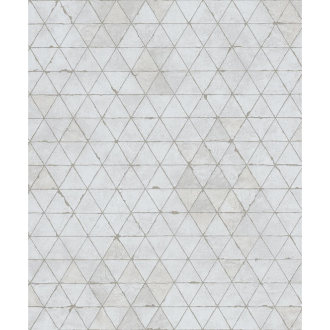 Vliestapete mit kleinen Dreiecken weiss, beige Grafisch