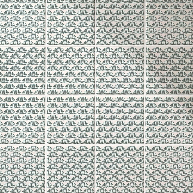 Fliesenaufkleber Boho - Fächer eukalyptus - 12er Set