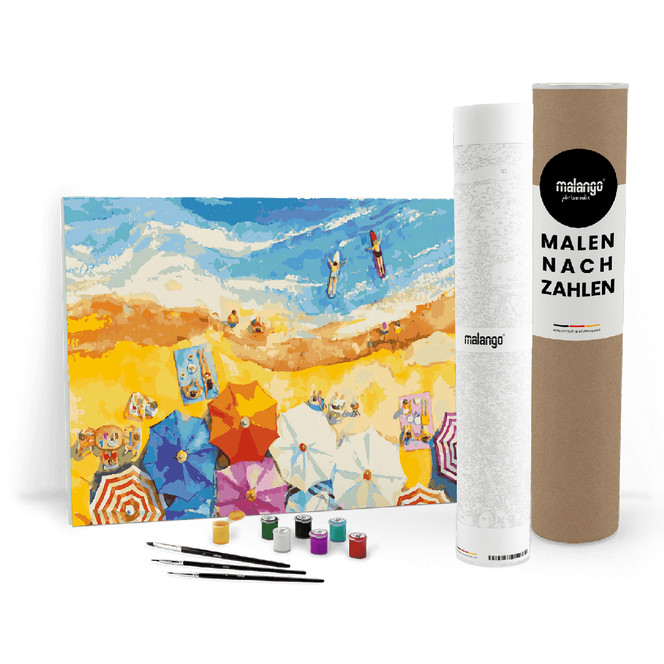 Malen nach Zahlen Leinwandbild - Meer Strand im Urlaub
