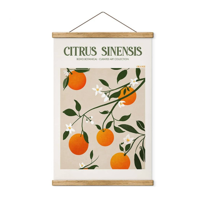 Stoffbild Boho Orangenbaum - Citrus Sinensis - Tunaboylu