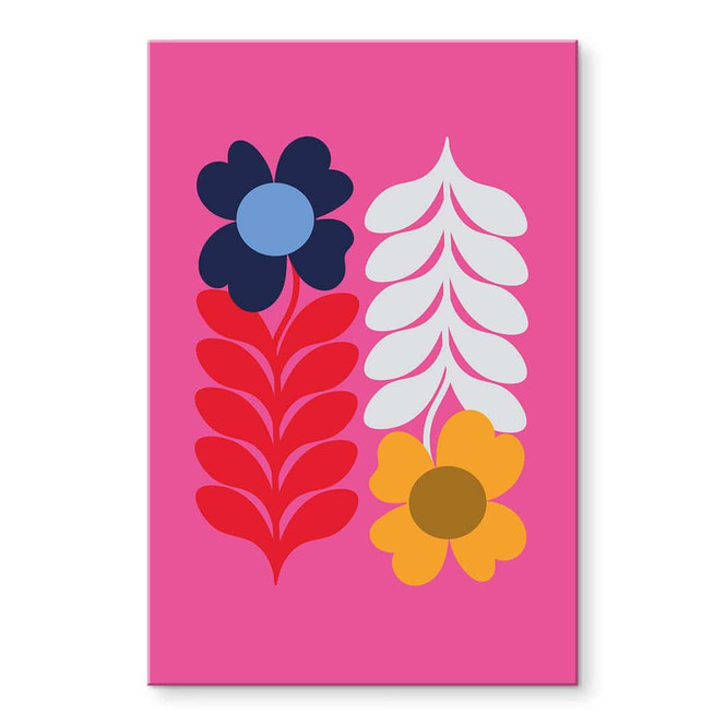 Acrylglasbild Collett - Bunte Retroblumen