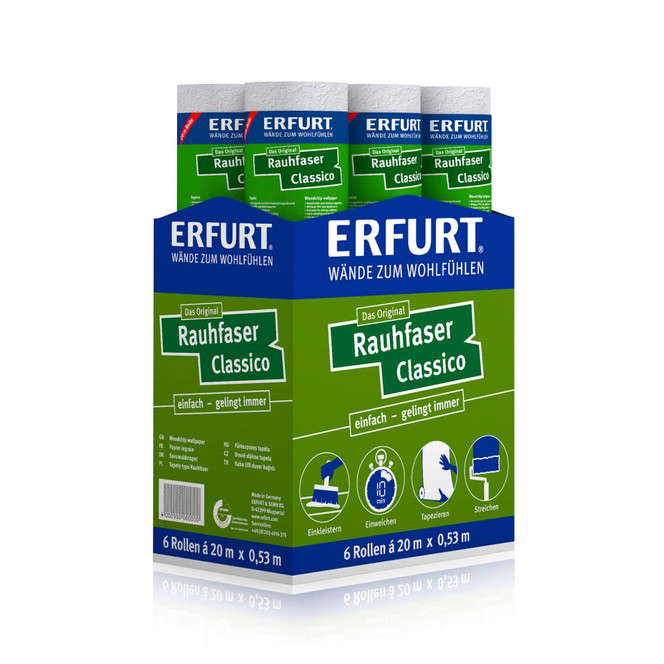 Erfurt Rauhfaser Tapete Classico Karton (6 Rollen) - Bild 1
