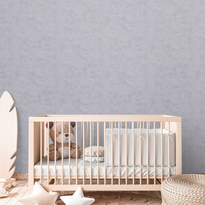 Unitapete Kinderzimmer Grau - Einfarbige Unitapete