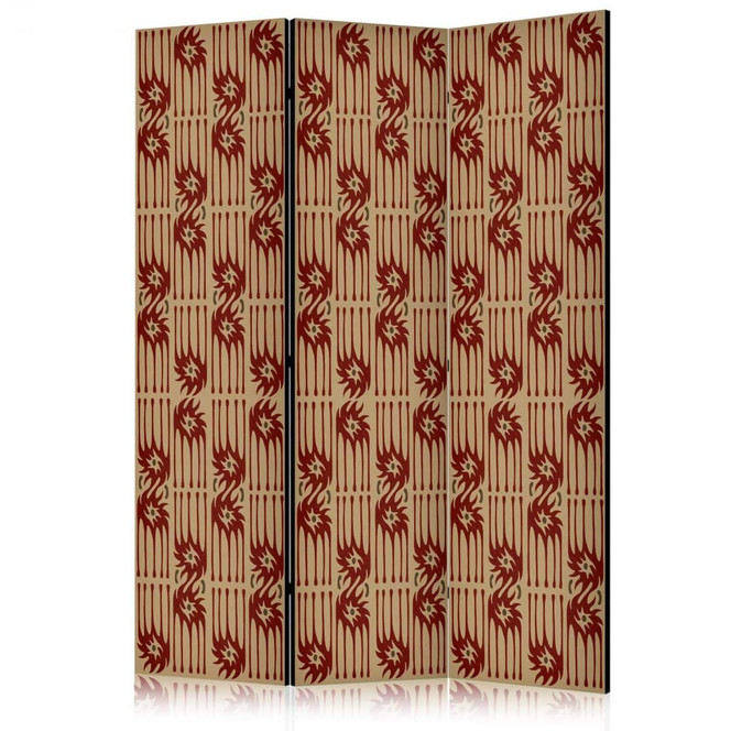 Paravent, Raumteiler freistehend, Trennwand - Predatory Features - Red Abstract Shapes Inspired by