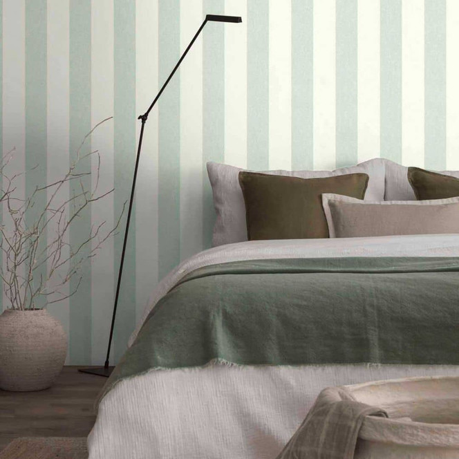 Streifentapete Grün Weiss - Vliestapete A.S. Création