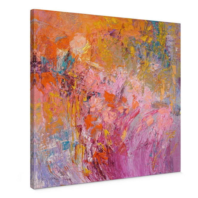 Leinwandbild Abstrakter bunter Rosengarten - Fagan - Quadratisch