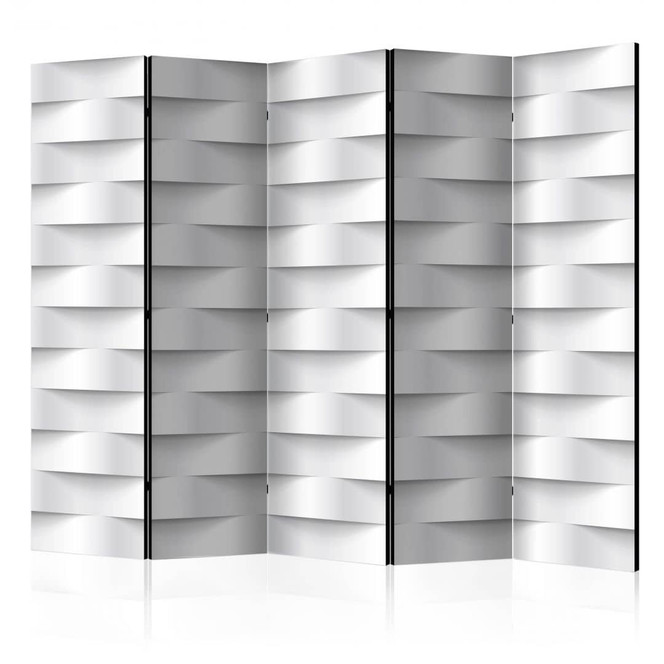 Paravent, Raumteiler freistehend, Trennwand - Weisse Illusion , 5-teilig - 225 x 172 cm