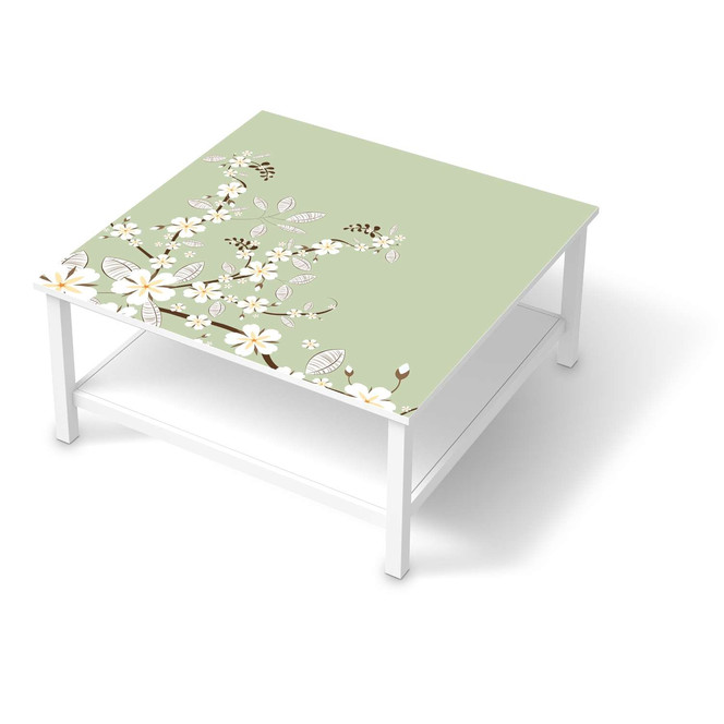 Klebefolie IKEA Hemnes Tisch 90x90cm - White Blossoms- Bild 1