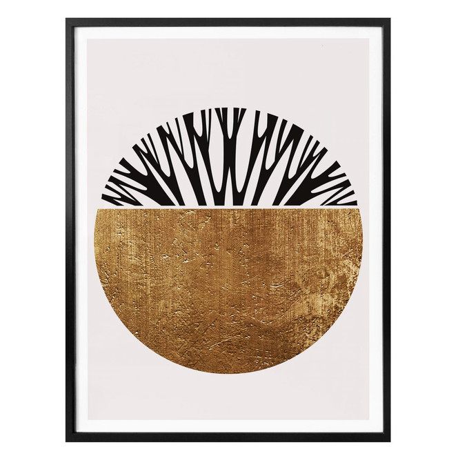 Poster Kubistika - Baum des Lebens - Gold