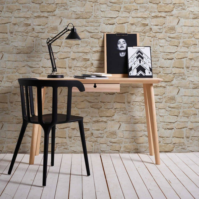 Selbstklebende Tapete & Möbelfolie - Steinwand - Steinoptik - creme, beige - Rolle 840x53 cm