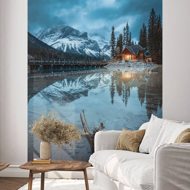 Fototapete Bergidylle am abendlichen See - Bing Li