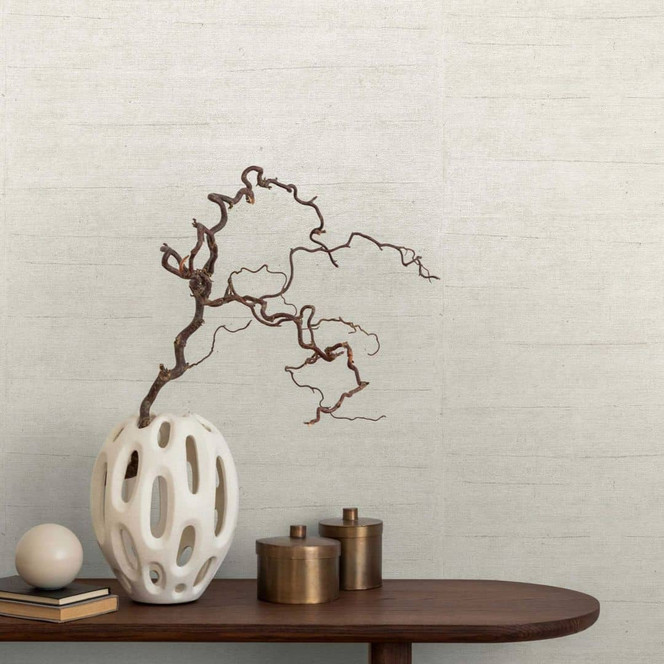 Struktur-Tapete Creme Beige - Vliestapete in Textiloptik - Moderne Unitapete