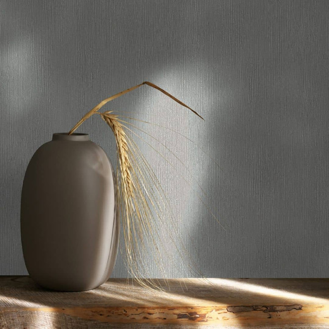 Vliestapete in Textiloptik mit strukturierter Oberfläche grau Uni