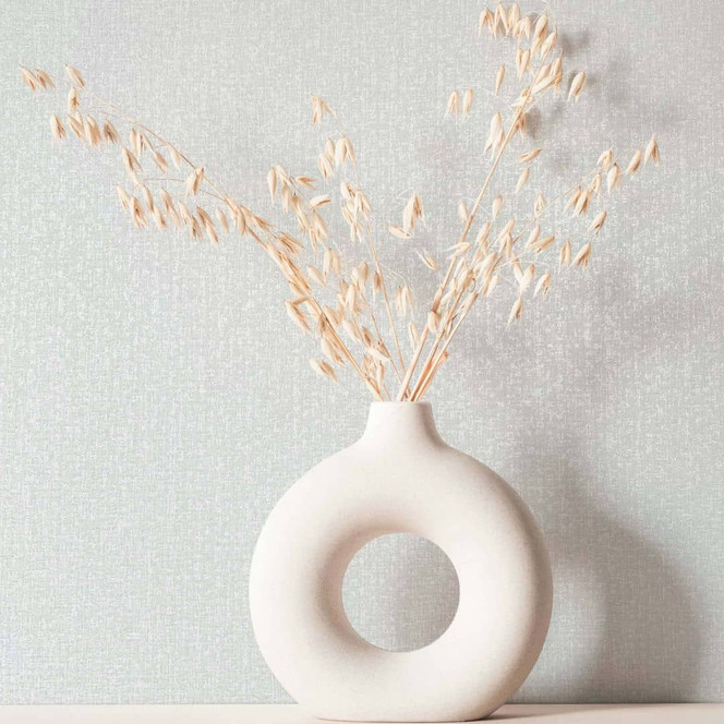 Vliestapete Textiloptik Uni Modern in Weiss