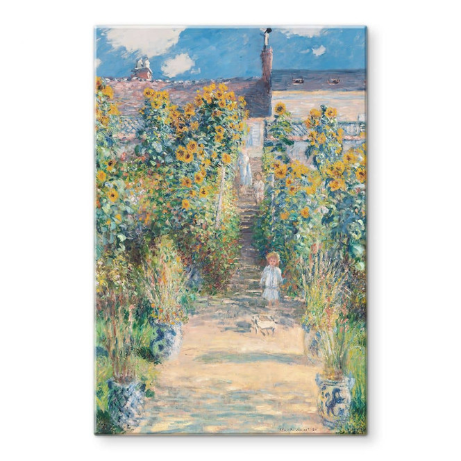 Glasbild Monet - Der Garten Monets in Vétheuil