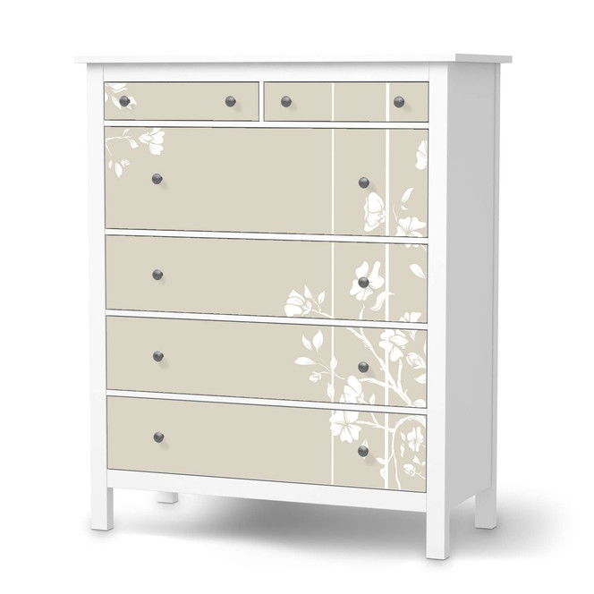 Klebefolie IKEA Hemnes Kommode 6 Schubladen - Florals Plain 3- Bild 1