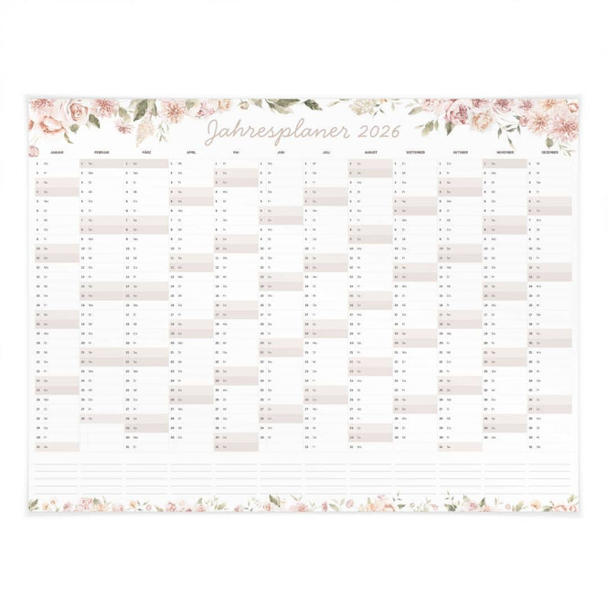 Poster Jahresplaner Kalender 2026