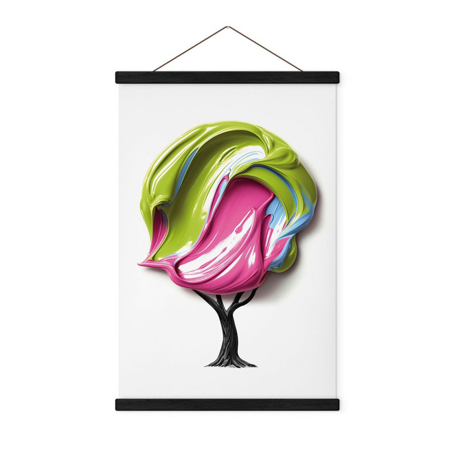 Stoffbild Baum mit bunter 3D-Krone - Mielu