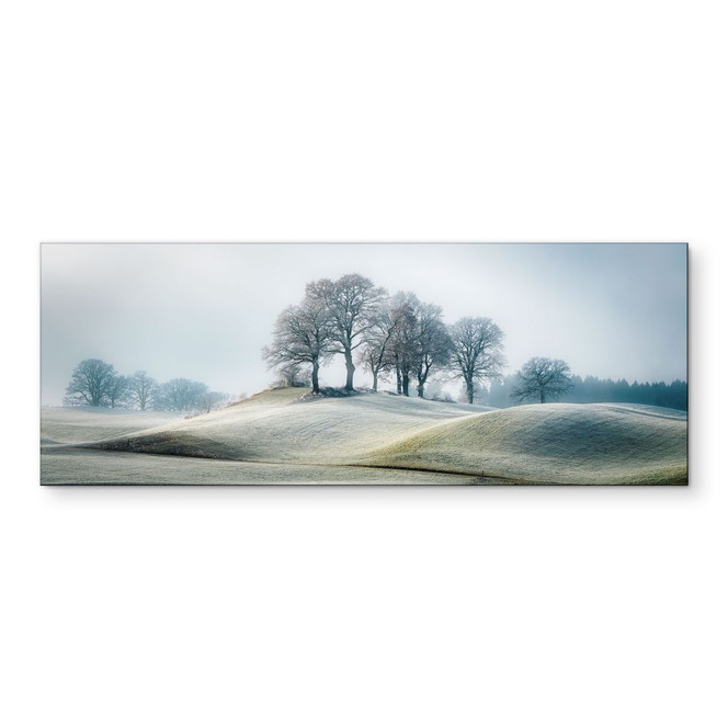 Wandbild Frostige Hügellandschaft - Eisenmann - Panorama - Alu-Dibond