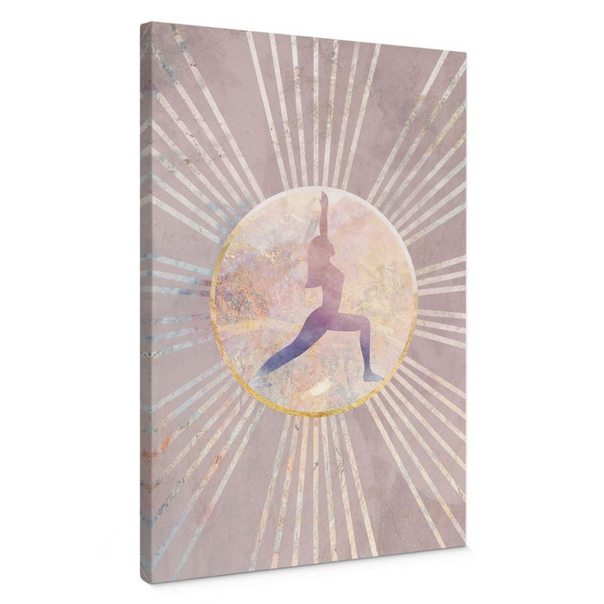 Leinwandbild Yoga Sonnengruss rosa | roségold - Manovski