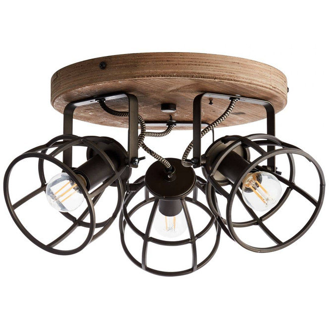 Spotrondell Leonie, schwarz, 18 x 36 cm, Holz Innenleuchte