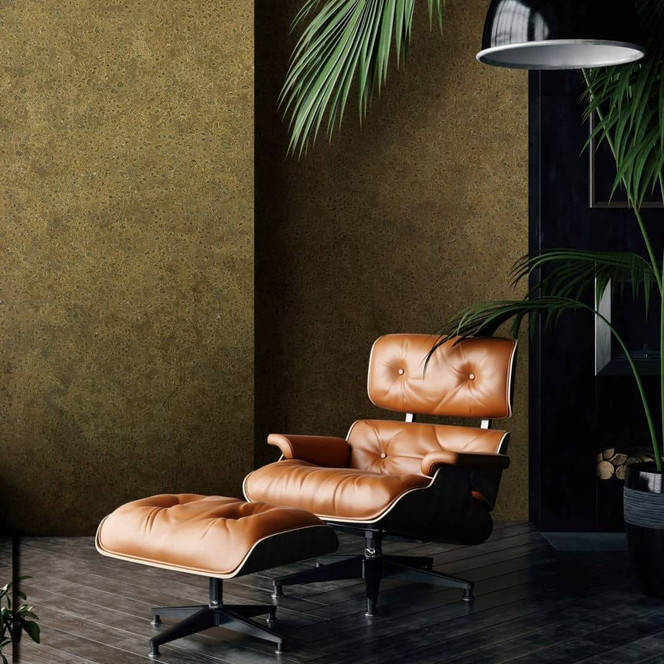 Fototapete mit gepunktetem Prunkmuster, Braun Struktur 3.40 x 2.12 m