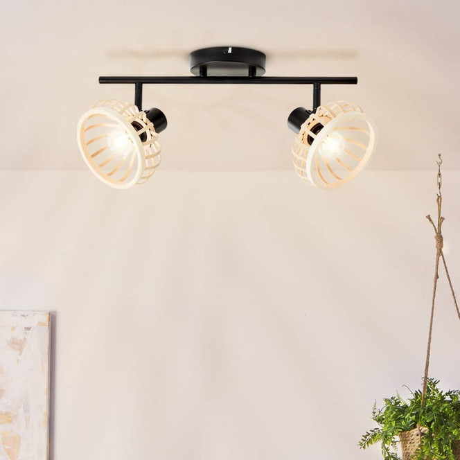 Spotrohr Luisa, braun, 22 x 42.5 cm, Bambus Innenleuchte