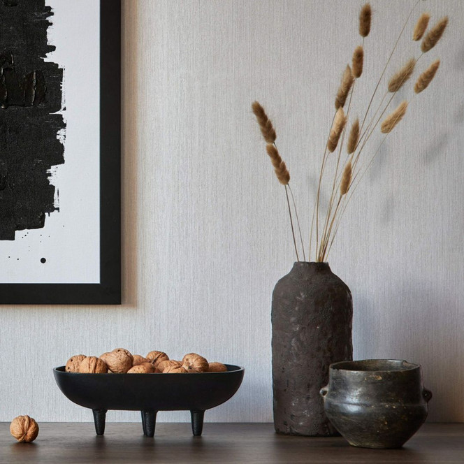 Vliestapete mit leichter Längsstruktur und Glanzeffekt weiss, pearl Uni