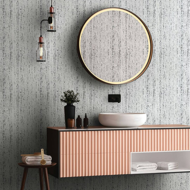 Vliestapete mit Travertin Steinoptik in natürlichem Look weiss, grau Struktur