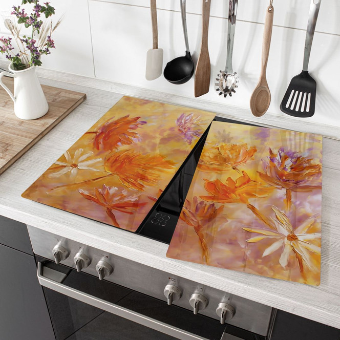 Herdabdeckplatte Goldener Blütenrausch - Pomata